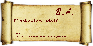 Blaskovics Adolf névjegykártya
